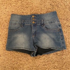 high rise jean shorts